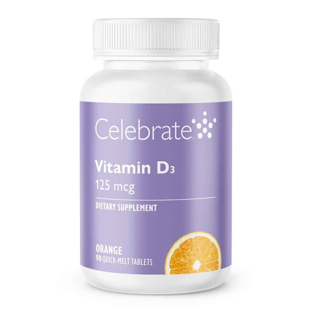 CELEBRATE VITAMINS Vitamin D3 5000 IU Quick-Melt Orange