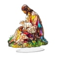 thumbnail image 4 of Decoración de escena artística 2D con soporte, centro de mesa, adorno de escritorio para sala de estar Jesús, 4 of 9