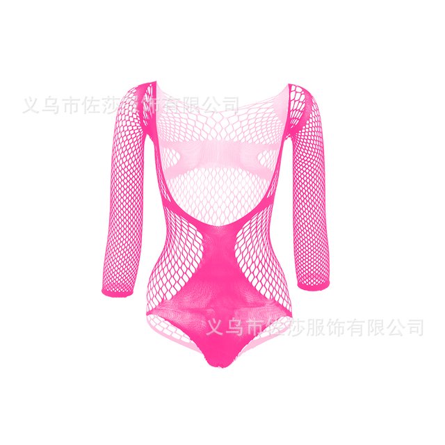 Lingerie Aguichant Rose Tentation Vêtements Résille Aguichant Bas une Pièce Collants Ajourés