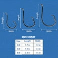 thumbnail image 6 of UMT - 100 Pack Inline Fishing Circle Hooks Sizes 4/0 6/0 8/0 Black Nickel High Carbon Steel Superior Terminal Tackle Saltwater and Freshwater, 6 of 7
