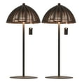 thumbnail image 7 of JONATHAN Y Tilly 12.75" Modern Coastal Indoor/Outdoor Wicker Shade Rechargeable/Cordless Dimmable Integrated LED Table Lamp, Dark Brown (Set of 2), JYL7169B-SET2, 7 of 7