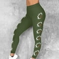 thumbnail image 3 of Women's Yoga Pants Workout Running Leggings High Waist Solid Color Leggings Tights Olive Green 2XL, 3 of 9