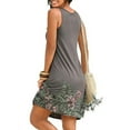 thumbnail image 2 of BJYX Sundress Femmes Casual Robe d'Été Cou Sans Manches Imprimé Plissé Beachwear Tank Sundresses Swing Robe, 2 of 5