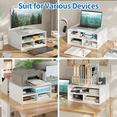 thumbnail image 6 of YQ JENMW Desktop Printer Stand with 2-Tier Open Storage Shelves,Printer Shelf and Desk File Organizer for Home Office,White, 6 of 8