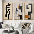 thumbnail image 1 of Designart "Abstract Monochrome Minimalism New Order I" Modern Geometric Framed Wall Art Set Of 3 - Black Abstract Frame Canvas Set For Living Room Decor, 1 of 6