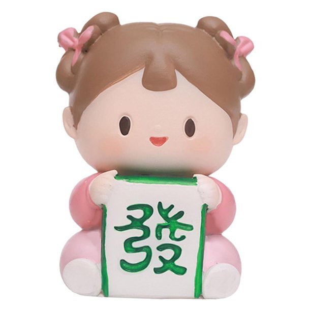 Estatua de niña china tradicional, escultura de resina, figura en miniatura de escritorio, muñeca china para año Nuevo, gabinete, estantería, ventana 4 cm x 35 cm x 6 cm Macarena Figuras de niña de resina