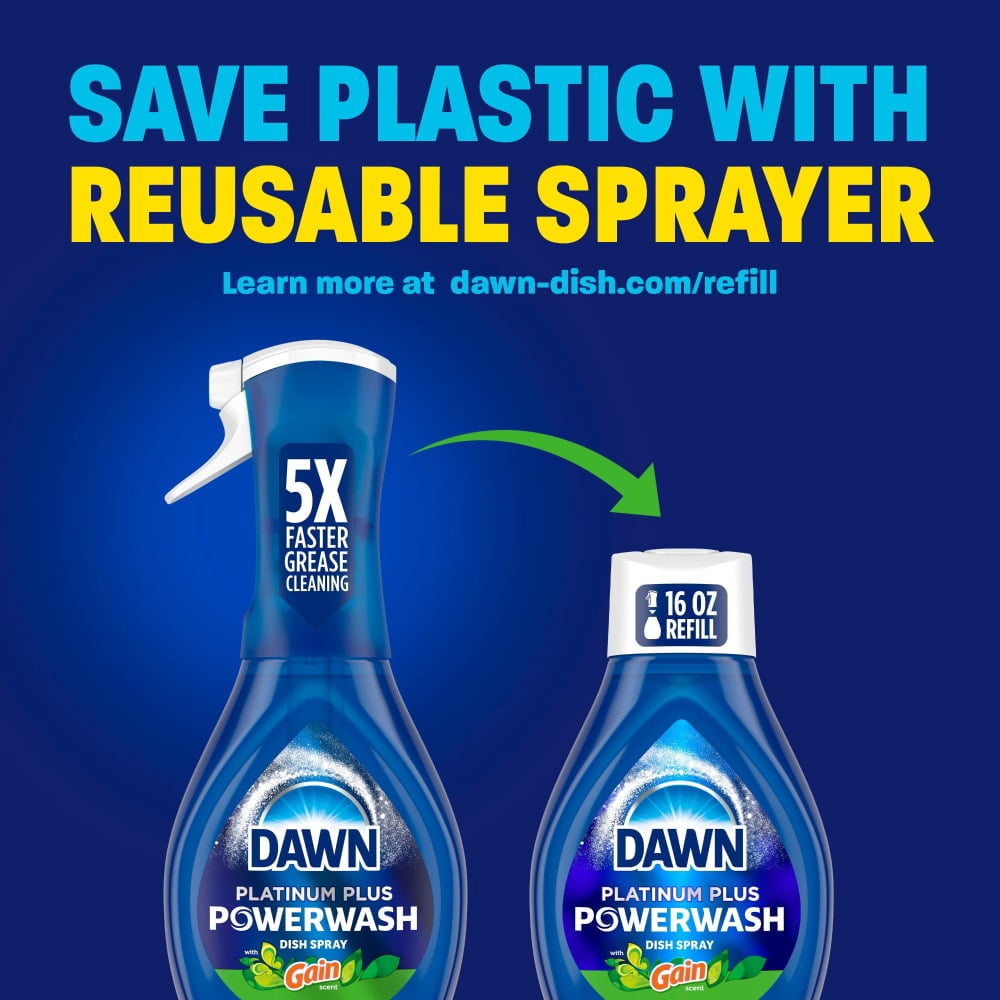 Dawn Platinum Powerwash Gain Original Scent Spray Dish Soap Refill 16 fl oz - 3 count