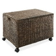 thumbnail image 3 of Casafield Rolling Storage Basket Cart with Lid and Wheels, Espresso - Woven Water Hyacinth Divided Sorting Bin for Kitchen, Pantry, Laundry, Garage, 3 of 7