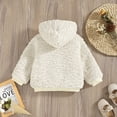 thumbnail image 2 of Gyratedream Baby Girl Boy Knit Crochet Hooded Coat Plush Lined Warm Winter Sweater,6-9 Months, 2 of 8