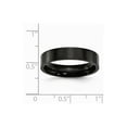 thumbnail image 6 of Stainless Steel 5mm Black IP-plated Flat Plain Classic Wedding Band Ring Size 9.5, 6 of 7