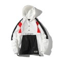 thumbnail image 4 of Chaquetas de otoño para hombre, ropa de calle informal holgada de retales a la moda, chándal con capucha de Hip Hop y cremallera, sudadera coreana cortavientos, 4 of 5