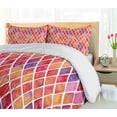 thumbnail image 5 of Ambesonne Abstract Duvet Cover Sets, Diamond Shapes Mosaic, 2-King, Orange Purple Pink, 5 of 7