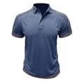 thumbnail image 2 of Rloper-Lop Men Summer Polo Shirts Crewneck Short Sleeve Tee Tops Solid Color Business Shirts Cutton Down Golf Tops wirh Lapel, 2 of 5