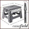 thumbnail image 3 of Casafield 9" Folding Step Stool with Handle (Set of 2) - Gray, Collapsible Foot Stool for Adults, 3 of 8