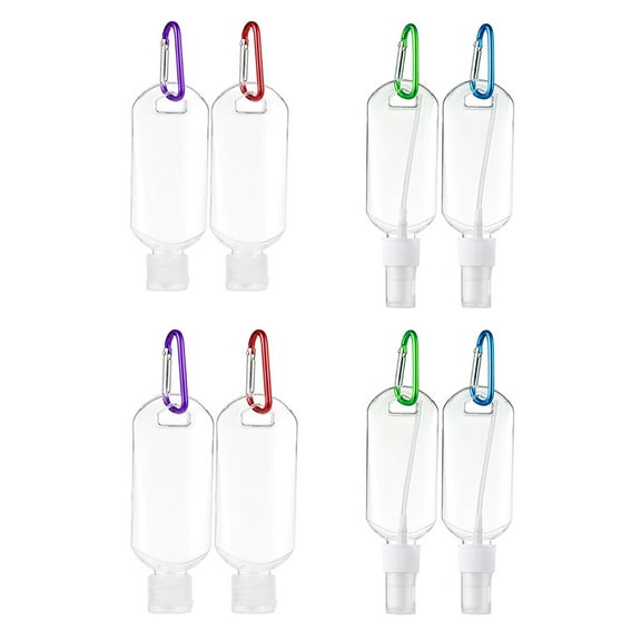Niceauty 8pcs Keychain Bottles Travel Containers in PETG for Outdoor Adventures
