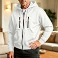thumbnail image 3 of Men's Casual Hooded Jacket Zip Up Long Sleeve with Pockets Work Wear Jacket, 3 of 7
