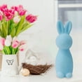 thumbnail image 3 of Flocked Bunny Figurine Flocking Rabbit Figures Tabletop Ornament Solid Color Resin Easter Bunny Statue Home Decor Indoor, 3 of 5