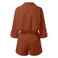 thumbnail image 4 of Women's Set Casual Tracksuit Button Down Short Sleeve Shirt Drawstring Shorts Pockets 2 Piece Set Bathing Suits with Shorts for Women High Waist Swim Pants Swimming Suit Womens Neck Bathing Suit, 4 of 4