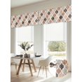 thumbnail image 6 of Ombre Brown Geometric Plaid Retro Abstract Morocco Gingham Valances for Windows, Light Filtering Kitchen Curtains, Rod Pocket Window Valance Curtains for Living Room Bedroom, 60" W x 18" L, 2 Panels, 6 of 9