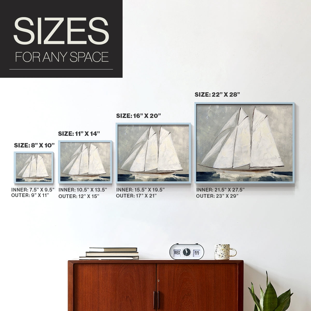 Setting Sail by Sally Swatland - Restickable Framed Giclée Print