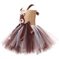 thumbnail image 6 of shqvo Girl Christmas Reindeer Mesh Tulle Reindeer Princess Dress+Antler Headband Set Fancy Party Outfit Christmas Dresses for Girls, 6 of 9
