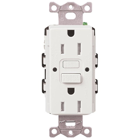 Lutron SCR-20-GFST-SW Claro Satin Colors 20-Amp Self-Testing Receptacle