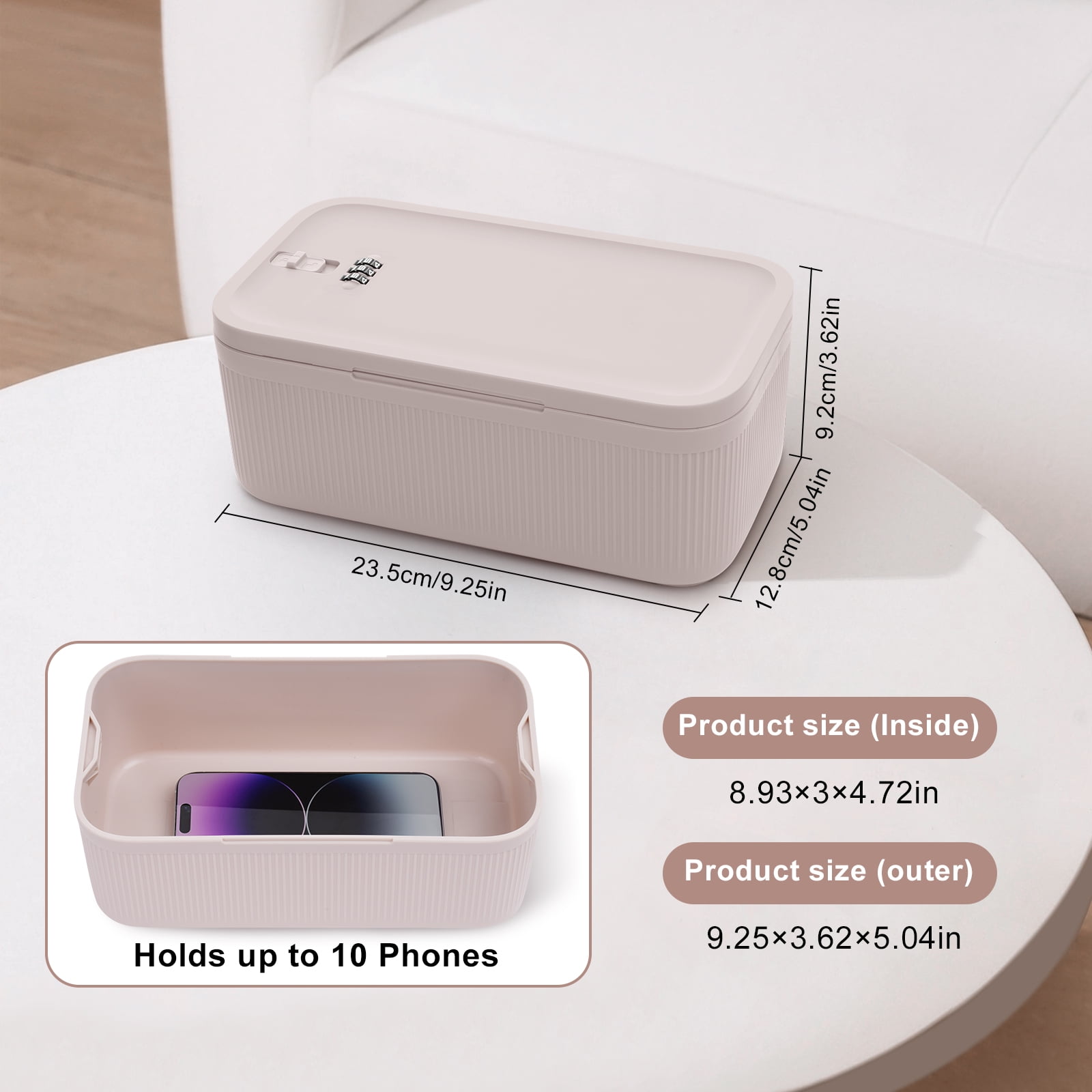 Locbbie Small Lock Box with Code – Lockable Storage Box for Medication, Food, Electronics & Personal Items Safe – BPA-Free