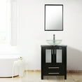thumbnail image 4 of Eclife 24" Black Bathroom Vanity Set with Wood Top, Clear Glass Sink, Water Saving Faucet, Pop up Drain Combo, 4 of 15