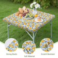 thumbnail image 4 of Yellow Lemon Fruit Leaves Blue Pattern Square Fitted Tablecloth with Elastic Edge,Square Table Cover,Washable Elastic Table Cover for Home Kitchen Party Decor 36"x36", 4 of 6