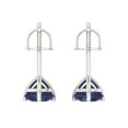 thumbnail image 4 of Clara Pucci 2Ct Blue Sapphire Round Cut VVS1 Screw Back Stud 18k Solid hypoallergenic Gold Designer Earrings For September, 4 of 7