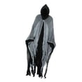 thumbnail image 4 of Capa de Halloween, disfraz de cosplay, túnica de mago gótico medieval para hombre y mujer unisex Gris Negro, 4 of 9
