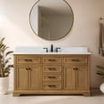 thumbnail image 2 of Design Element Milano 60" Single Sink Oak Bath Vanity with White Quartz Top, 2 of 16