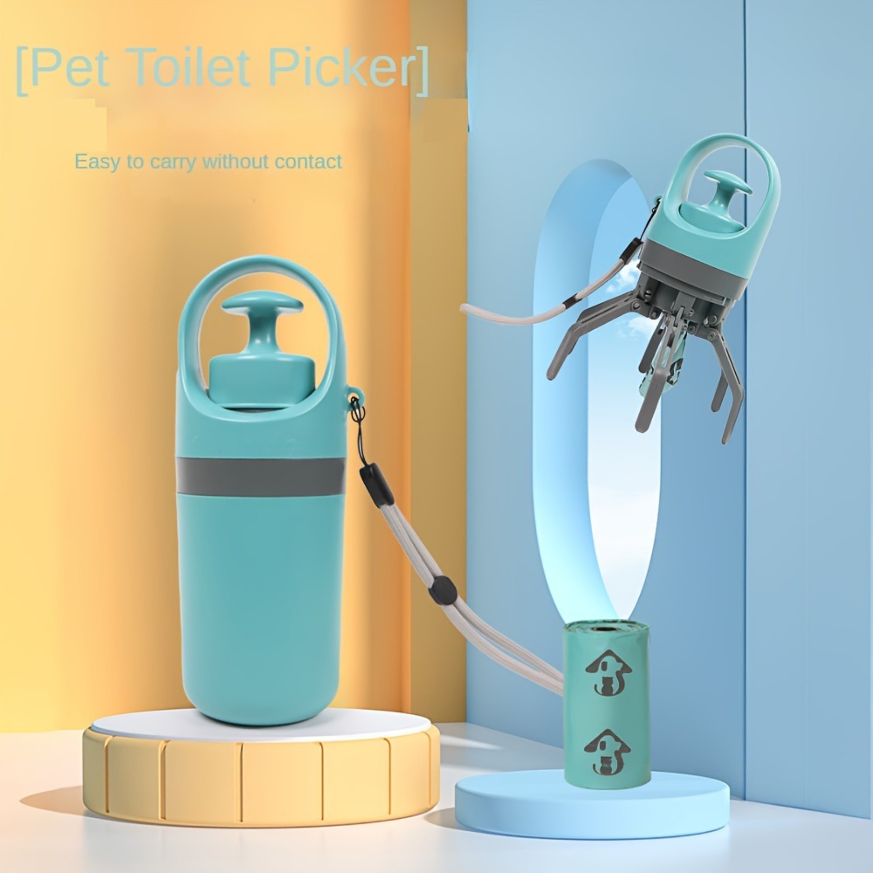 Portable Dog Waste Bag Dispenser with Built-in Bags for Walking Camping and Outdoor Pet Waste Disposal