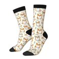 thumbnail image 1 of Balery Cartoon Corgi Calcetas Largas con Estampado para Hombre y Mujer – Suaves y Transpirables, Talla Única (US 5-11), 1 of 6