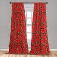 thumbnail image 5 of Ambesonne Fruits Curtains, Yummy Watermelon Slices, Pair of 28"x63", Red Hunter Green, 5 of 5