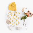 thumbnail image 2 of PEASKJP Solid Baby Girl Jumpsuits Short Sleeve Button Romper Jumpsuit One-Piece Outfits Solid Color Clothes,White 3Y, 2 of 5