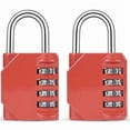 thumbnail image 1 of 2PCS red code lock, used for waterproof padlock of 4-position outdoor lockers, suitable for schools, gymnasiums, sports venues, fences, tool boxes, gates, boxes, outdoor and buckle storage., 1 of 5