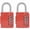 Red, variant on 2PCS red code lock, used for waterproof padlock of 4-position outdoor lockers, suitable for schools, gymnasiums, sports venues, fences, tool boxes, gates, boxes, outdoor and buckle storage.