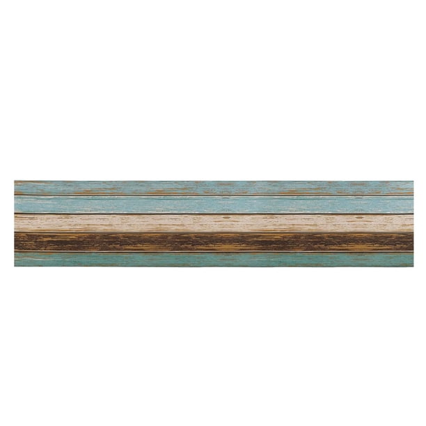Tapete de mesa tapete de mesa moderno para sala de estar tapete de mesa de madera rústico antiguo tapete de mesa de primavera azul-marrón rueda usada para mesa fiesta regalo de boda tapete de mesa