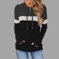 thumbnail image 5 of Rib-Knit Hoodies for Women Color Block Hooded Pullover Sweatshirt with Pocket Long Sleeve Drawcord Tops (2XL, Gray), 5 of 5