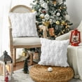 thumbnail image 4 of Christmas Throw Pillow Covers Soft Plush Jacquard Festivals Winter Cushion Case Decoration for Sofa Couch Bedroom Living Room Home Decor, Ornament Storage, 16 x 16 Inch 1 Pack, 4 of 10