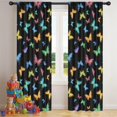 thumbnail image 5 of Black Blue Orange Butterfly Pattern Insulated Teens Curtains Set Of 2, Bedroom Essentials, Toddler Room Decor 42"x84", 5 of 5