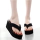 thumbnail image 3 of Tacones altos Plataforma Zapatillas Moda Chanclas Pendiente antideslizante Resort Beach Sandalias anudadas negras para mujer mujer (Tamaño 37), 3 of 5