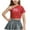 Red, variant on ZACPNCV Kids Girls One Shoulder Short Sleeve Dance Crop Top Shiny Sparkly Hip Hop Streetwear Cropped T-Shirts Dancewear Blue 4-5 Years