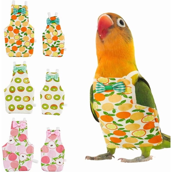 6Pcs 6 Styles Bird Flight Suits Diapers Reusable Parrot Nappy with Washable Waterproof Cute Urine Wet Suit Costume DIY