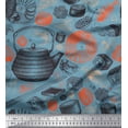 thumbnail image 1 of Soimoi Moss Georgette Fabric Grains,Kettle & Prawns Food Print Fabric by The Yard 42 Inch Wide, 1 of 1