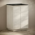 thumbnail image 3 of St. Tropez 24" Freestanding Bathroom Vanity in White Oak with Black 3-Hole Widespread Sink Top, 3 of 6