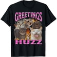 thumbnail image 2 of 100% Cotton Greetings Huzz Funny Cat Meme Bootleg Graphic Men Women T-Shirt, 2 of 5