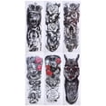 thumbnail image 4 of 6 hojas de pegatinas de tatuaje para brazo completo para hombres y mujeres, impermeables, para fiestas, de moda, tatuajes temporales., 4 of 14