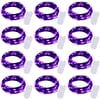 12 Pack Purple Fairy Lights Battery Operated for Halloween Decor